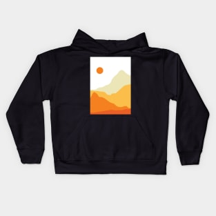 Minimalist Modern Mountainous Landscape Graphic Design Kids Hoodie